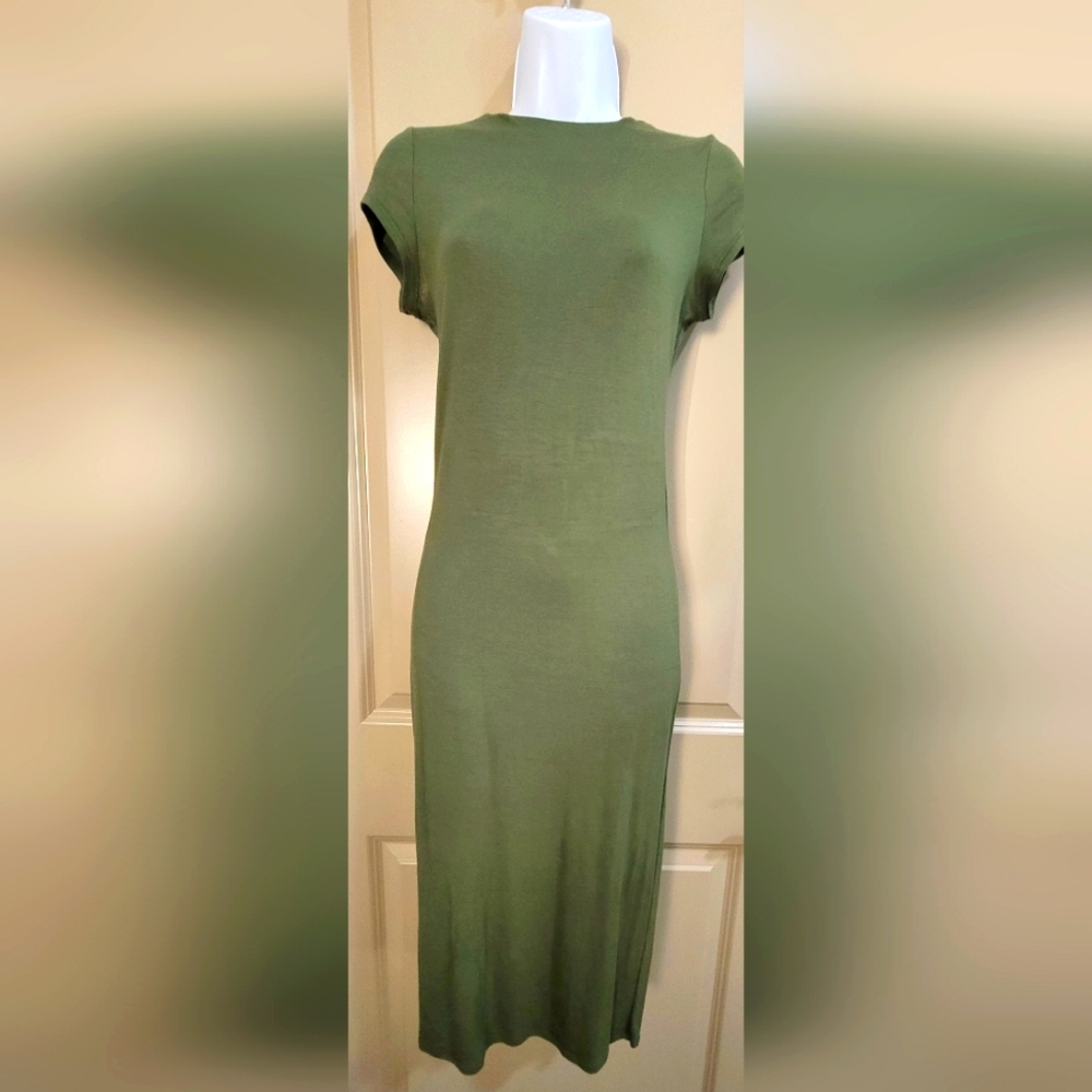 Awesome J bodycon Cap Seeve mini dress- Sage Green- L